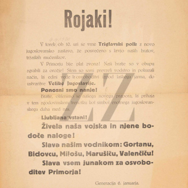 <a href="https://zakladnicazgodovine.si/product/razglas-bazoviske-zrtve-bazovica-1930/">Razglas – bazoviške žrtve – Bazovica, 1930</a> Knjige in Stari tiski