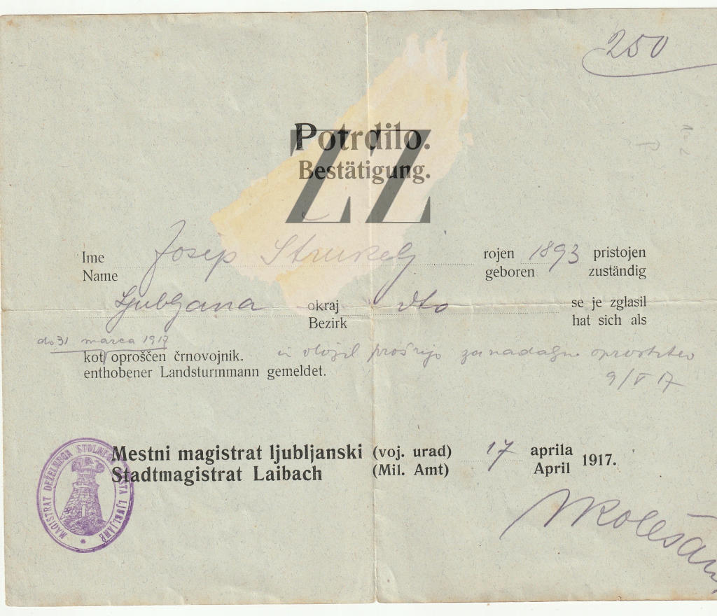Črnovojniki: Črnovojni legitimacijski list, 1914 Militarije Črnovojniki: Črnovojni legitimacijski list, 1914 - slika 2