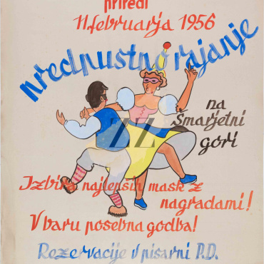 Plakat: Šmarjetna gora, pustovanje, 1956
