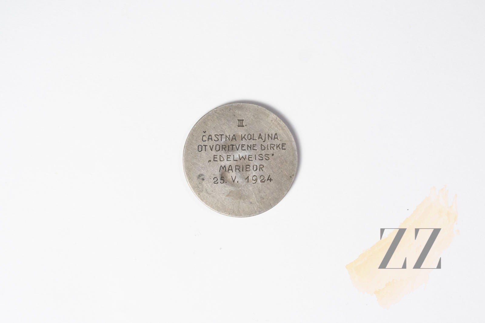 Medalja: III. častna kolajna kolesarska dirka Edelweiss, Maribor, 1924 Civilne medalje in značke Medalja: III. častna kolajna kolesarska dirka Edelweiss, Maribor, 1924 - slika 2