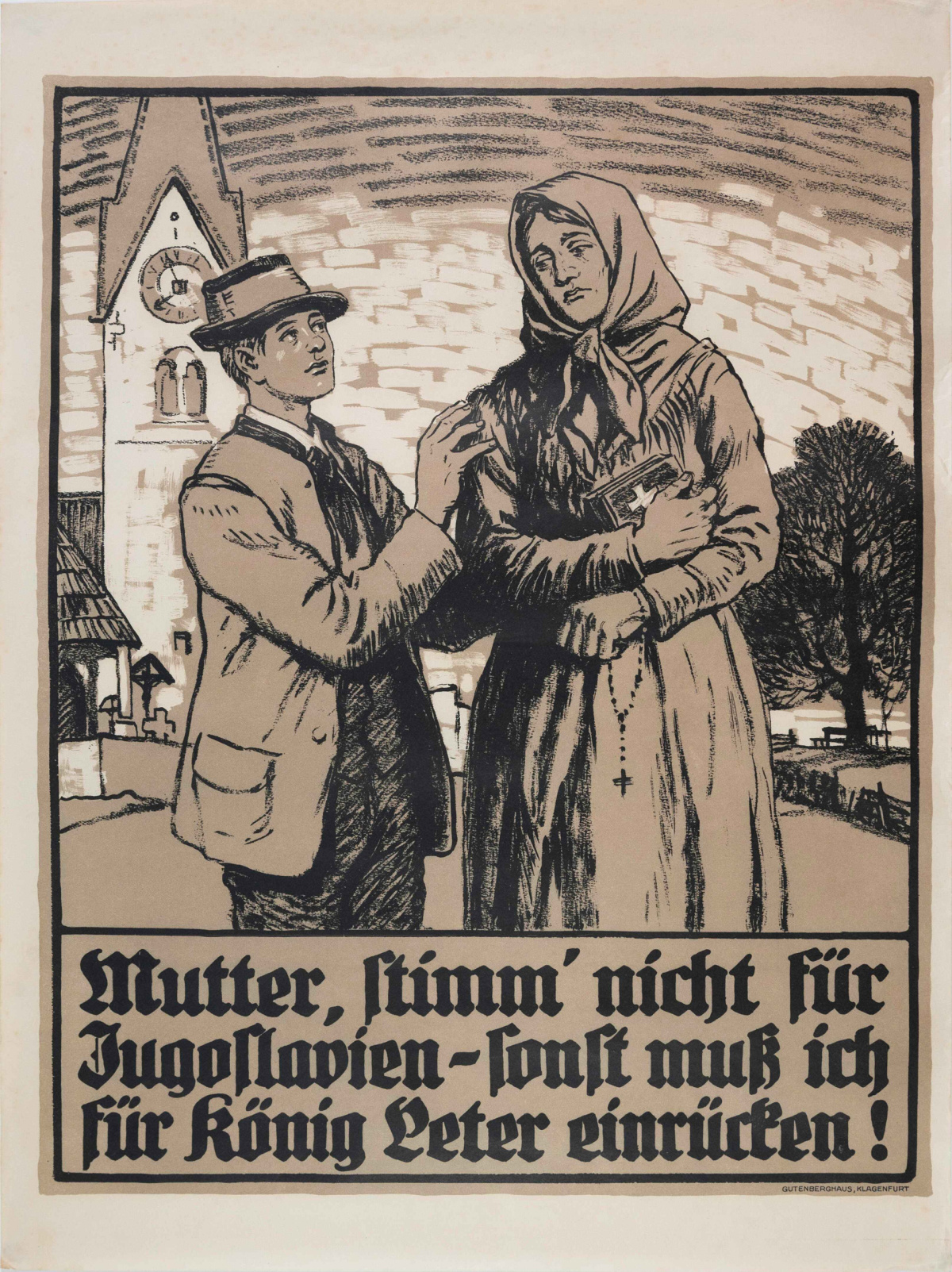 Plakat: Koroški plebiscit, Mutter, stimm´ nicht, 1920 Plakati Plakat: Koroški plebiscit, Mutter, stimm´ nicht, 1920