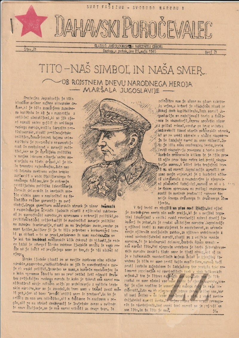 Dahavski poročevalec: glasilo Jugoslovanskega narodnega odbora v Dachau-u Časopisi Dahavski poročevalec: glasilo Jugoslovanskega narodnega odbora v Dachau-u Časopisi